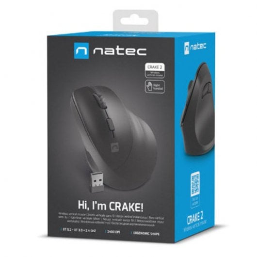 Natec Crake 2 Destro Rato Vertical Sem Fios 2400DPI Preto