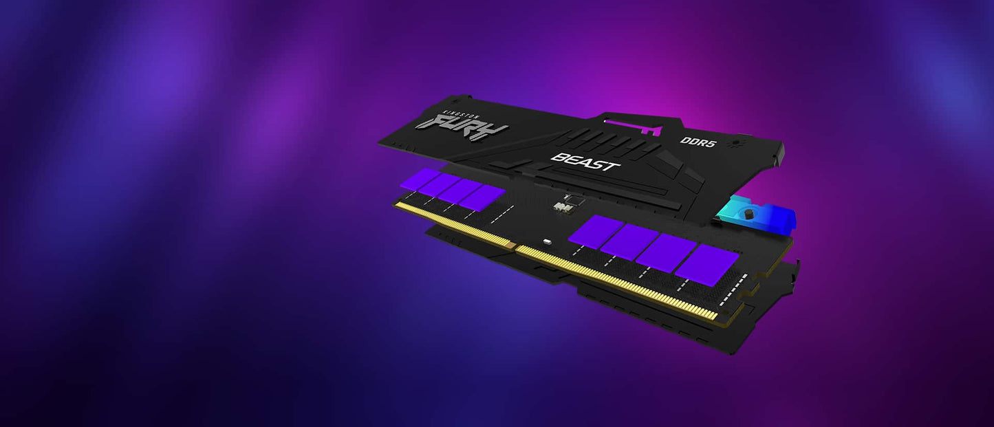Memória Dimm kingston 32Gb Ddr5 6000Mhz CL36 Fury Beast RGB