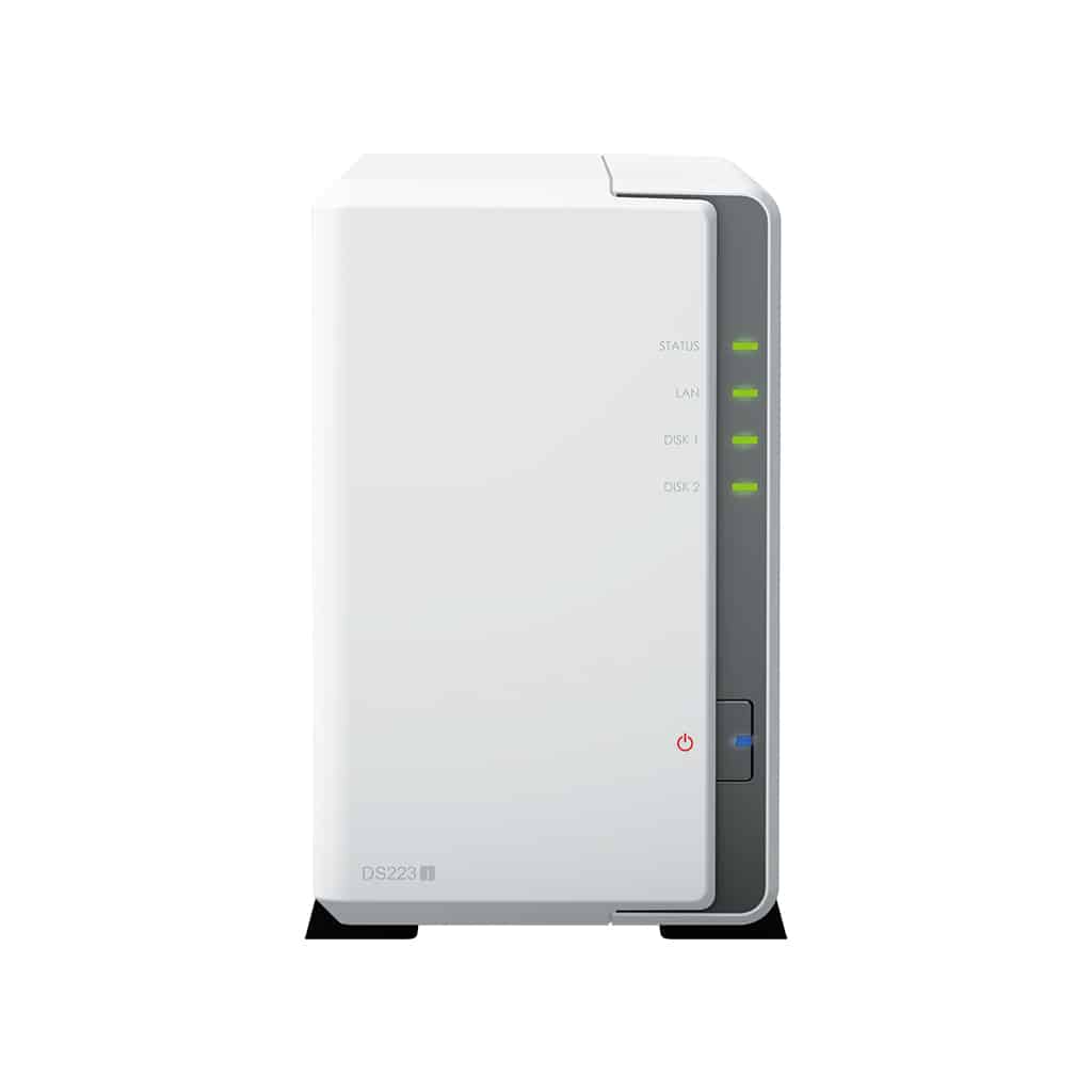 Synology DS223j NAS Disk Station 2 Baias 3.5″- 2.5″ 1Gb Ddr4 Formato Torre