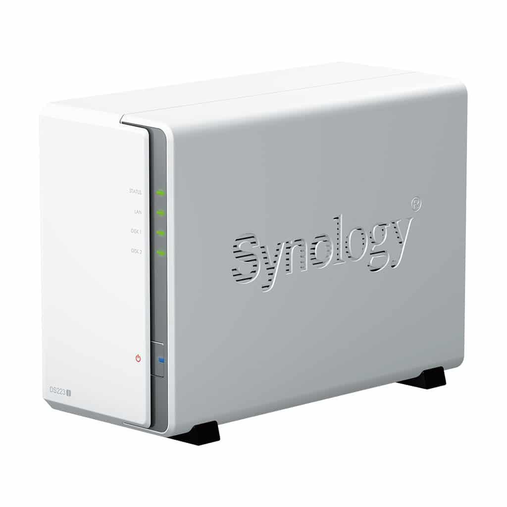 Synology DS223j NAS Disk Station 2 Baias 3.5″- 2.5″ 1Gb Ddr4 Formato Torre