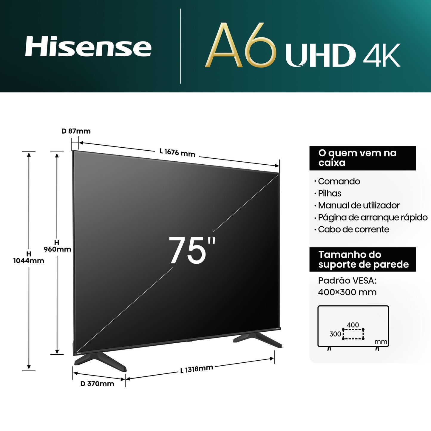TV Hisense 75A6N 75"