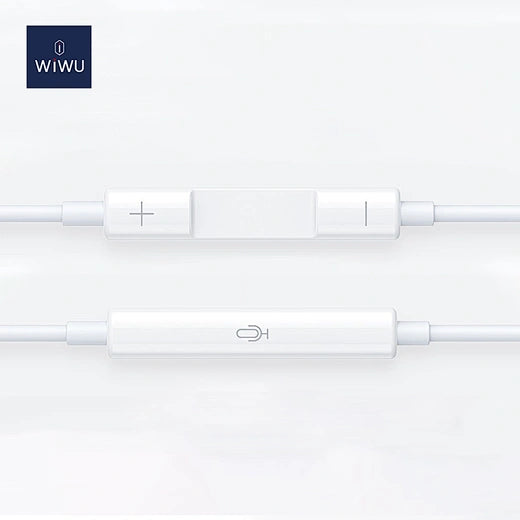WiWU Auriculares com fio EB302 Auriculares Lightning plug and play Auriculares ergonómicos