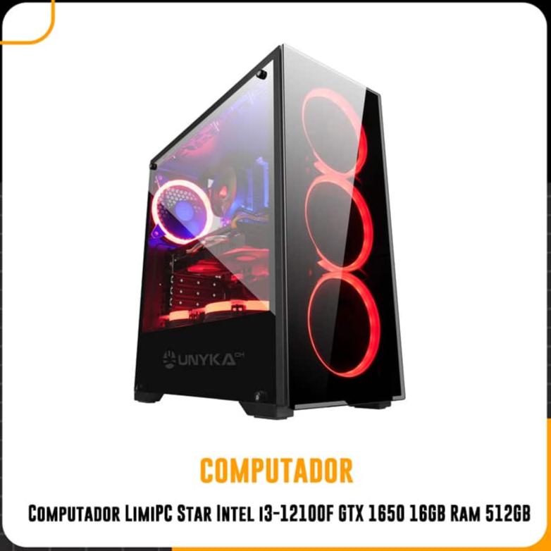 PC Computador LimiPC Star Intel i3-12100F GTX 1650 16GB Ram 512GB