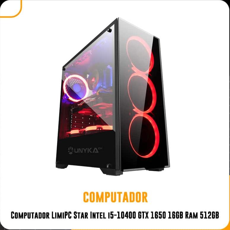 PC Computador LimiPC Star Intel i5-10400 GTX 1650 16GB Ram 512GB