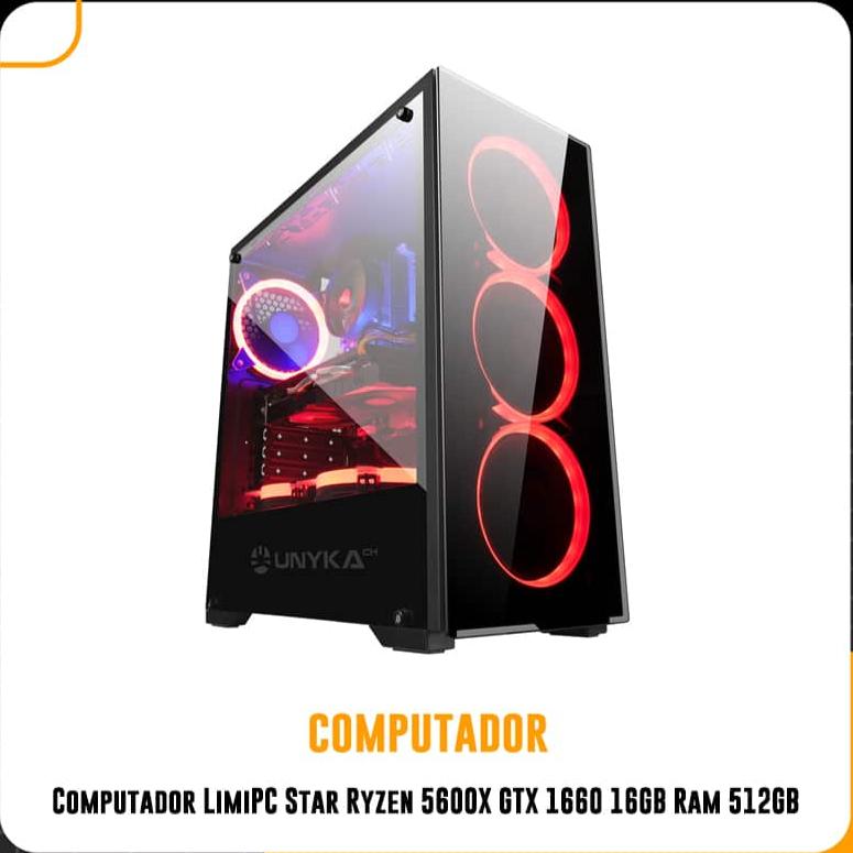 PC Computador LimiPC Star Ryzen 5600X GTX 1660 16GB Ram 512GB
