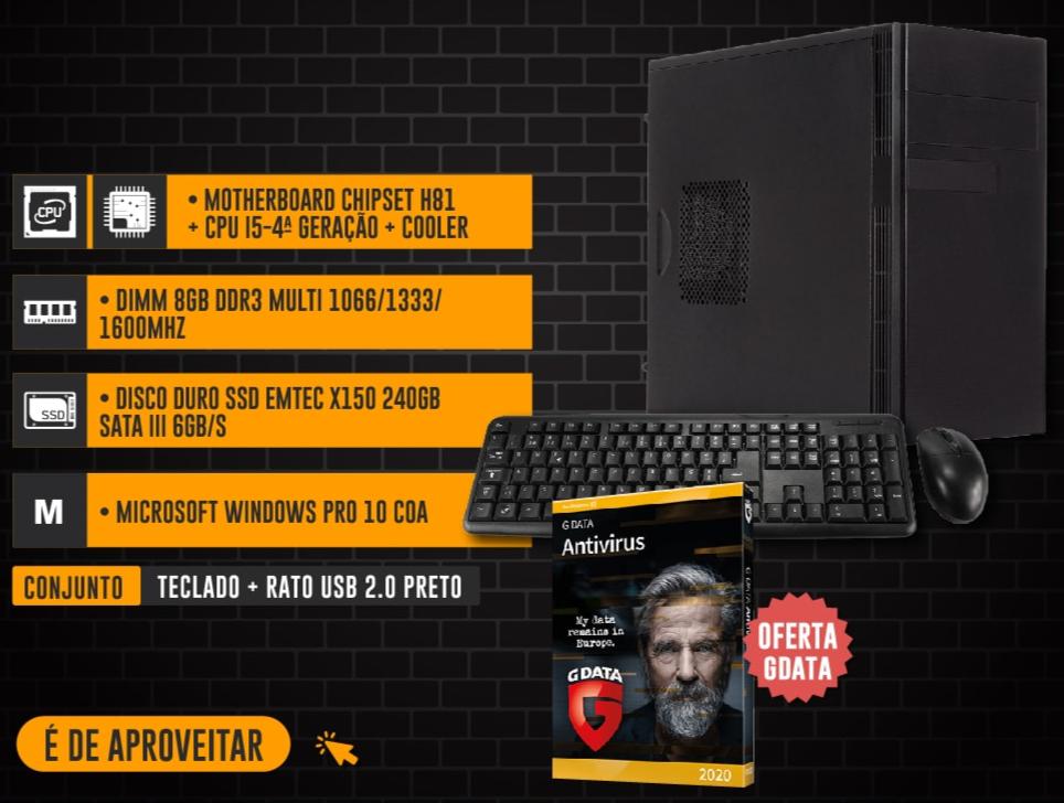 PC LimiPC Workstation H81-I5 8GB 240GB Win10Pro