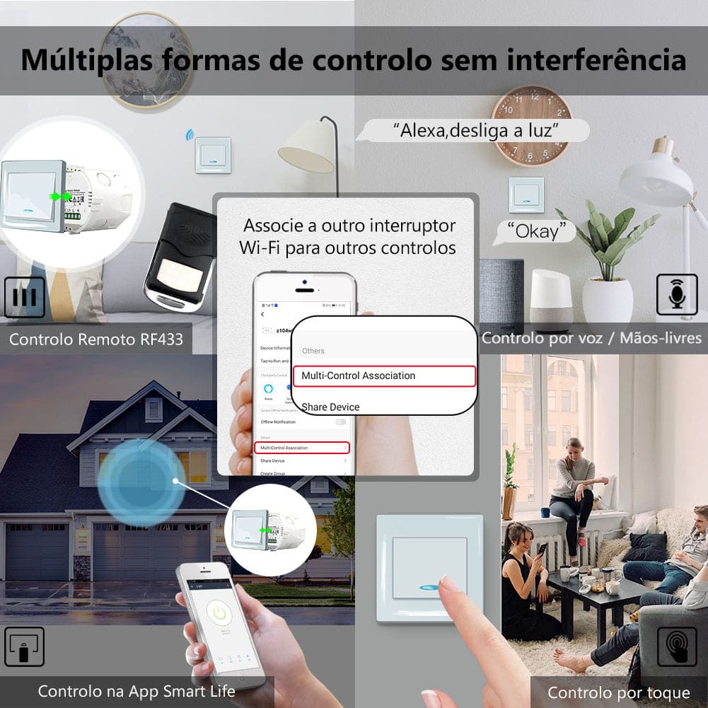 Módulo 1 canal Wi-Fi+RF433 DO3
