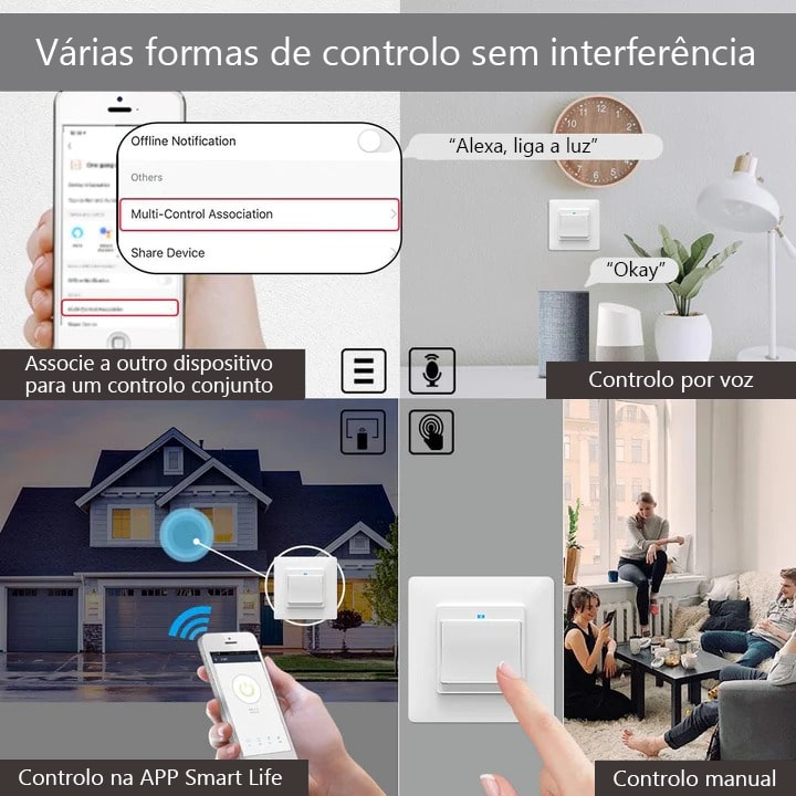 Interruptor de pressão 1 canal Wi-Fi DO4