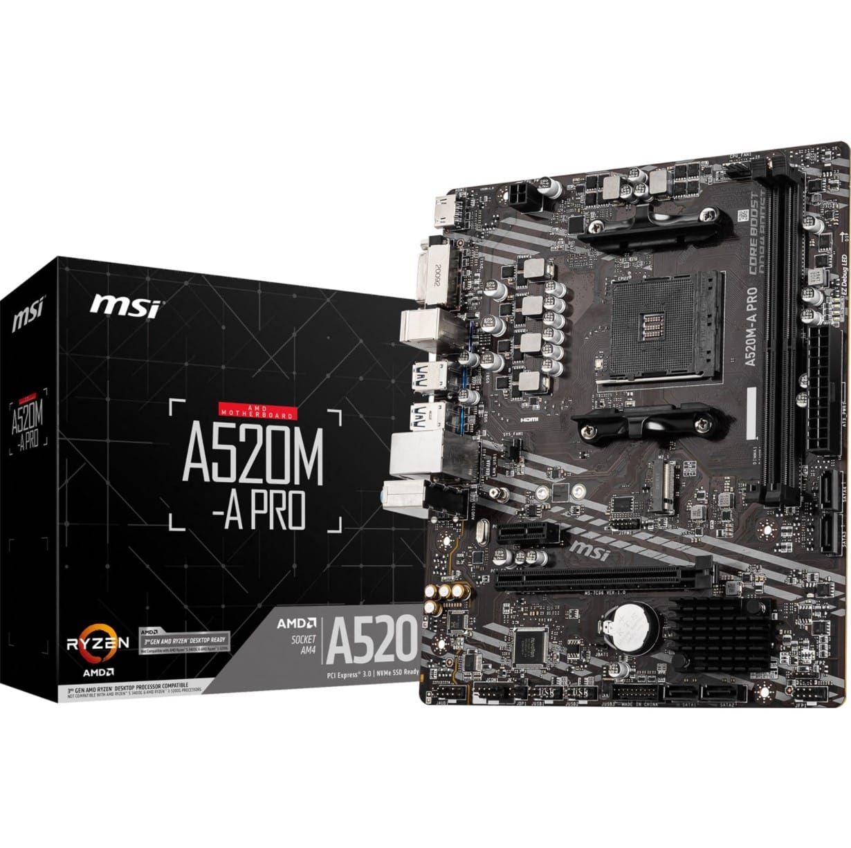 Motherboard MSI A520M-A Pro Skt AM4 2*DDr4