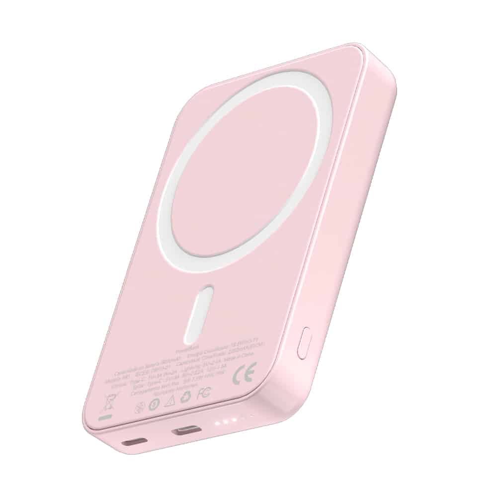 PowerBank Halfmman Magnet Wireless PD 20W Rosa