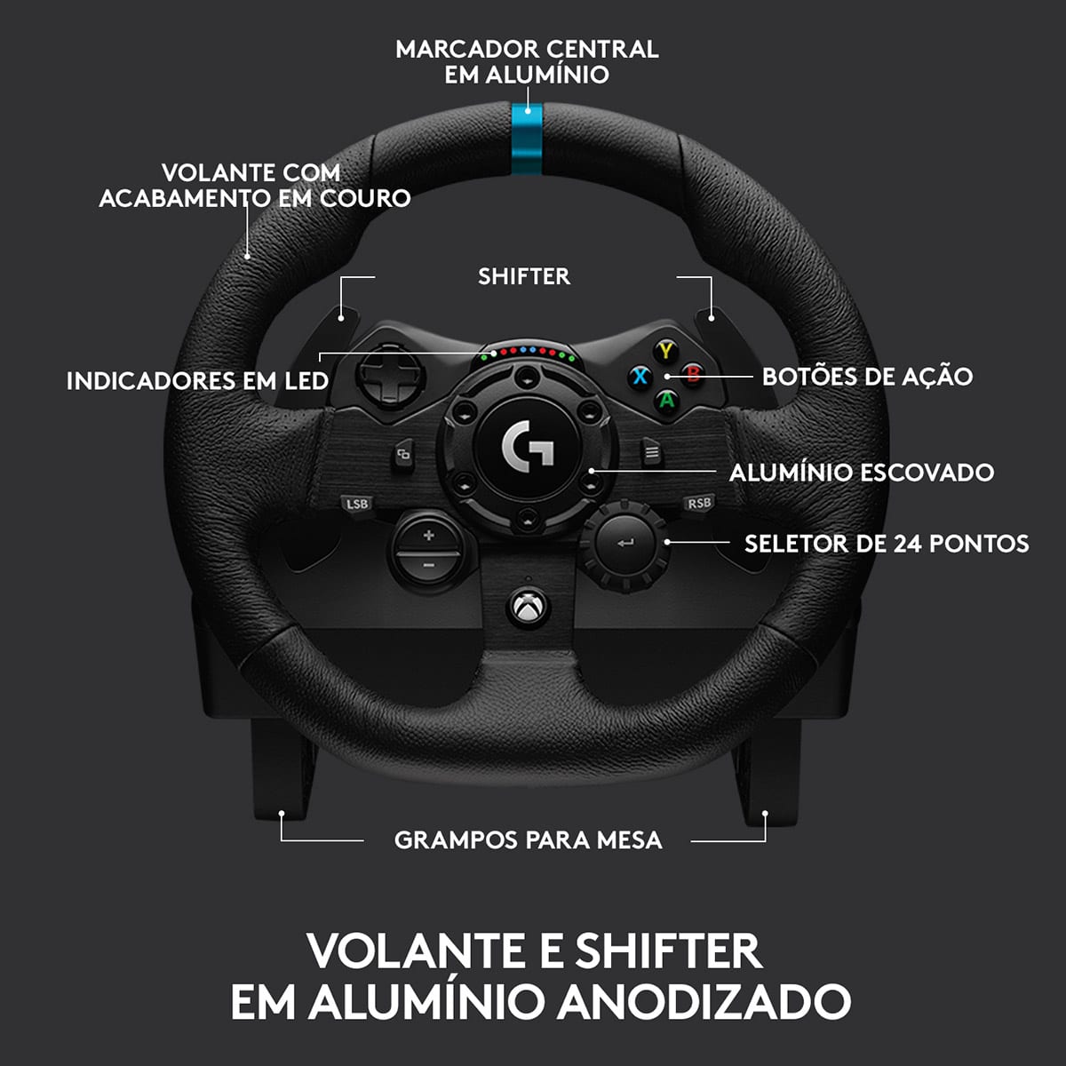 Simulador Volante com Pedais Logitech G293 TrueForce para Xbox Series X/S Xbox One PC