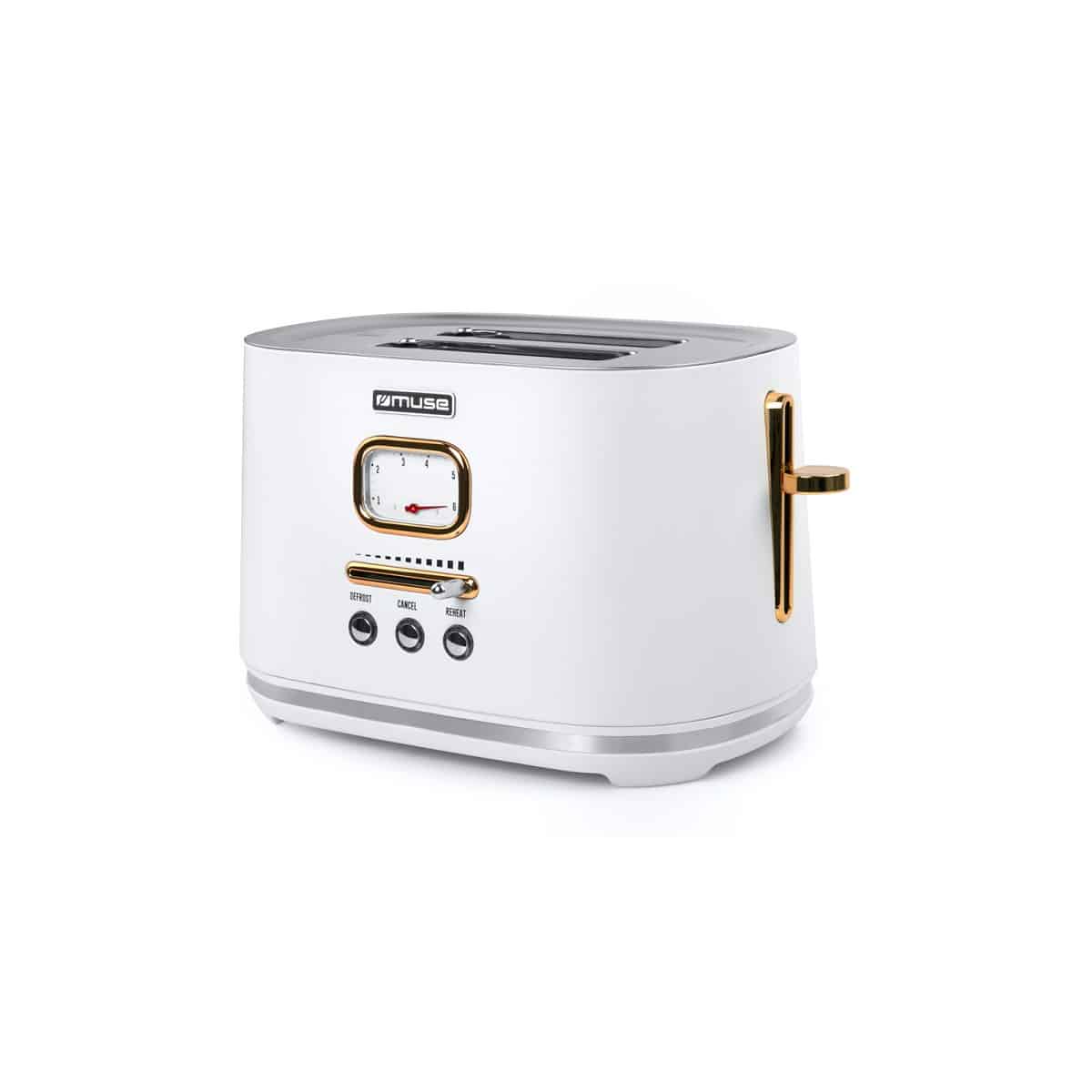 Torradeira Muse MS-130W Vintage 2 Tostas Acobreado e Branco Cozinha CASA