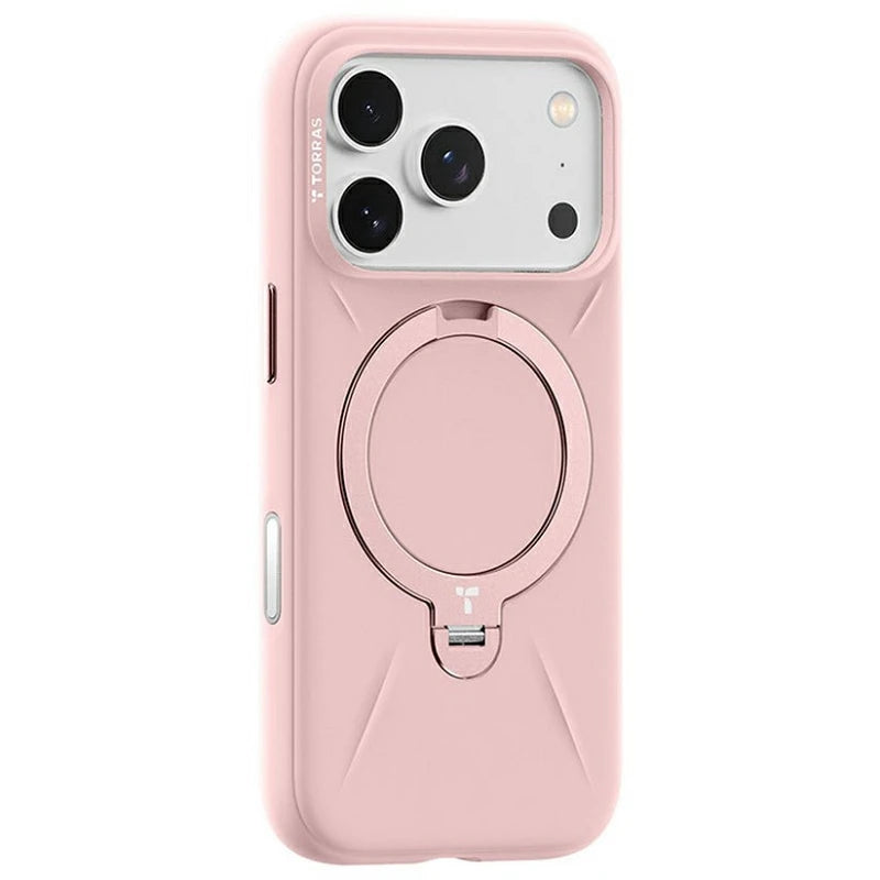 Torras iPhone 17 Pro Max Ostand Spin Softune Series Rosa
