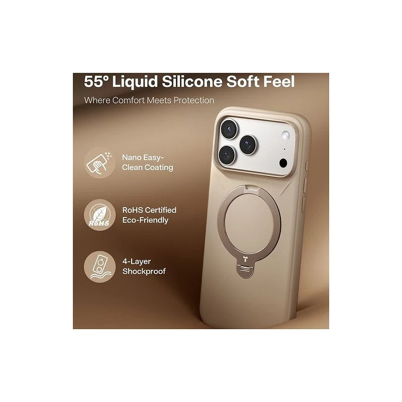 Torras iPhone 17 Pro Ostand Spin Softune Series Sobremesa Ouro