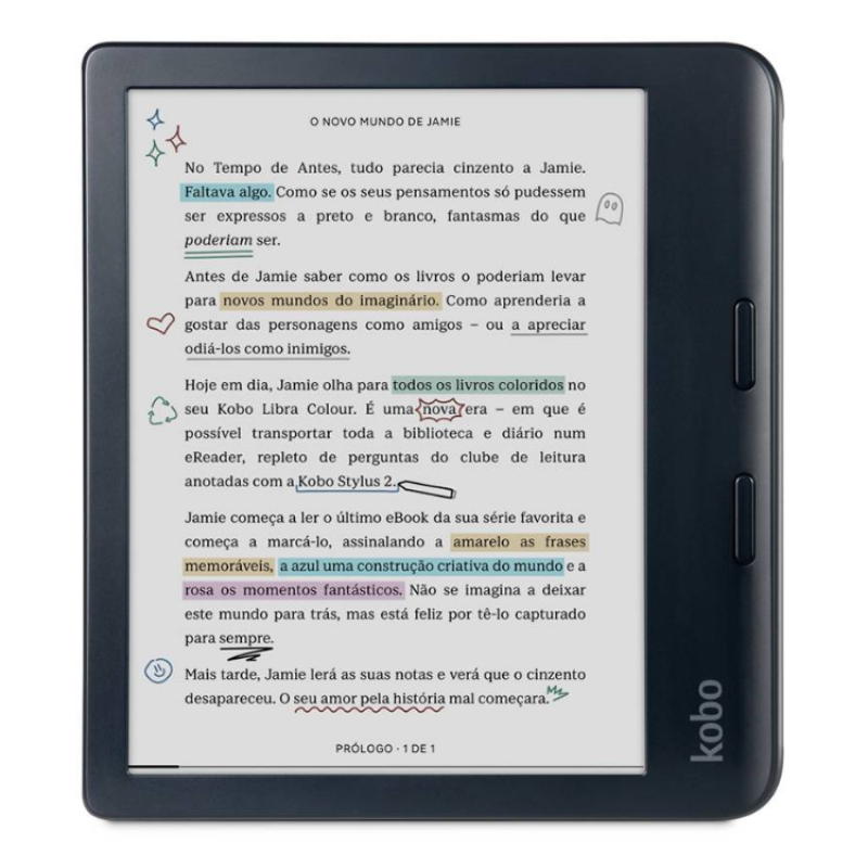 eReader Kobo Libra Colour 7” – eReader a Cores com Stylus | 32 GB | IPX8 | ComfortLight PRO