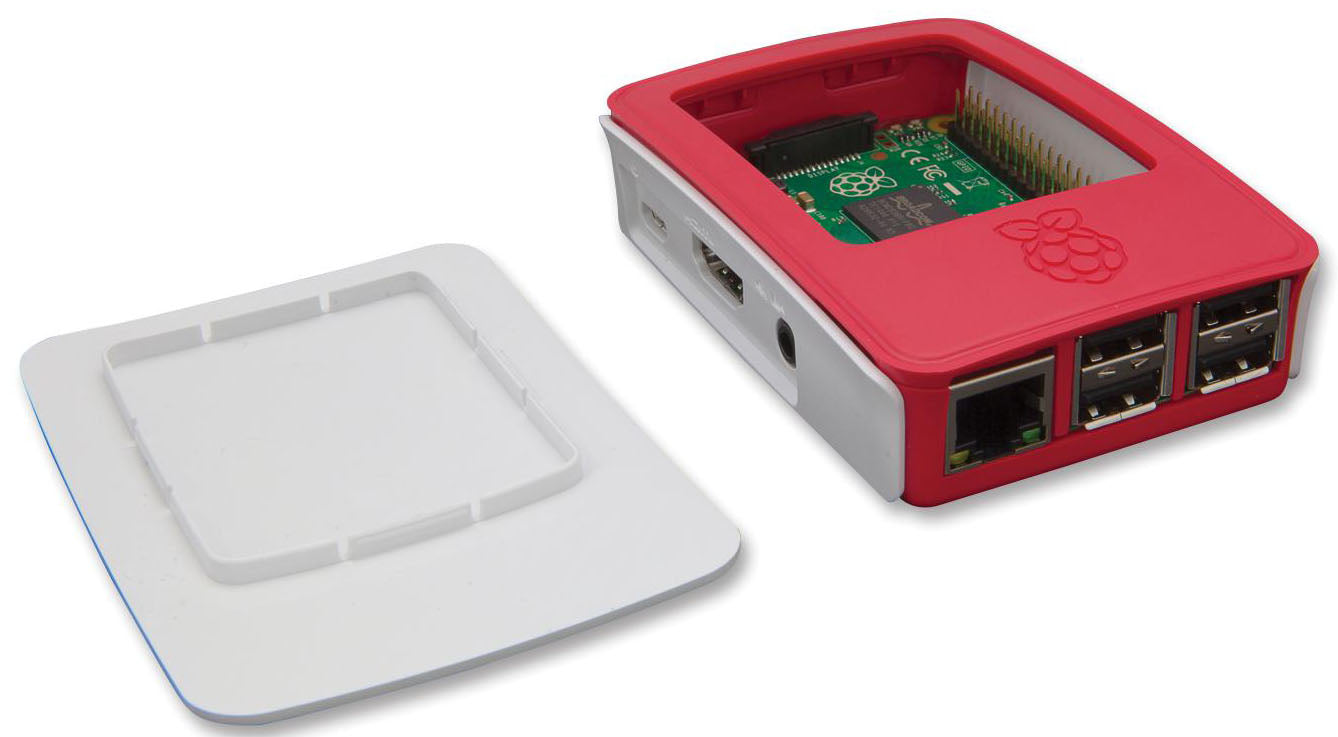 CAIXA ORIGINAL PARA RASPBERRY PI 3BPL, BRANCA E VERMELHA