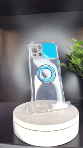 Capa transparente para iPhone 13 6,1" com anel e capa para câmera