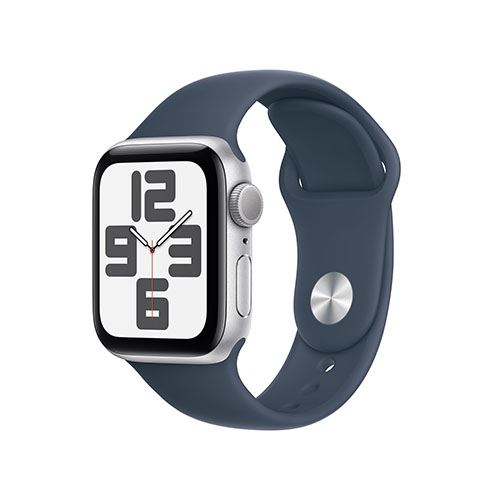 Apple Watch SE GPS 40mm - Alumínio Prateado | Bracelete Desportiva Azul trovoada - S/M