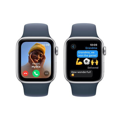 Apple Watch SE GPS 40mm - Alumínio Prateado | Bracelete Desportiva Azul trovoada - S/M