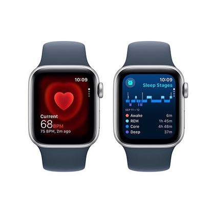Apple Watch SE GPS 40mm - Alumínio Prateado | Bracelete Desportiva Azul trovoada - S/M