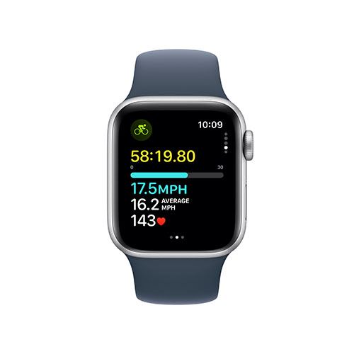 Apple Watch SE GPS 40mm - Alumínio Prateado | Bracelete Desportiva Azul trovoada - S/M