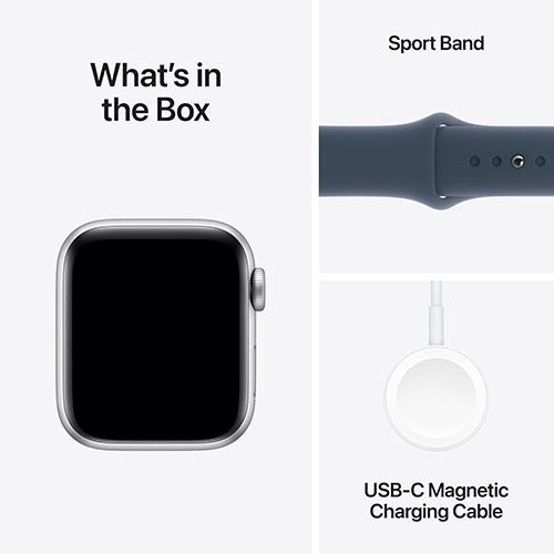 Apple Watch SE GPS 40mm - Alumínio Prateado | Bracelete Desportiva Azul trovoada - S/M