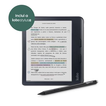 eReader Kobo Libra Colour 7" 32GB Wi-Fi Preto + Stylus 2 Pen Preto