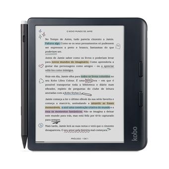 eReader Kobo Libra Colour 7" 32GB Wi-Fi Preto + Stylus 2 Pen Preto