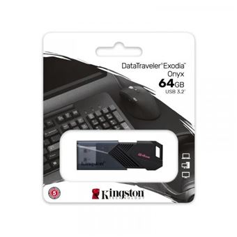 Kingston 64GB DataTraveler Exodia Onyx USB 3.2 Gen1 Preta