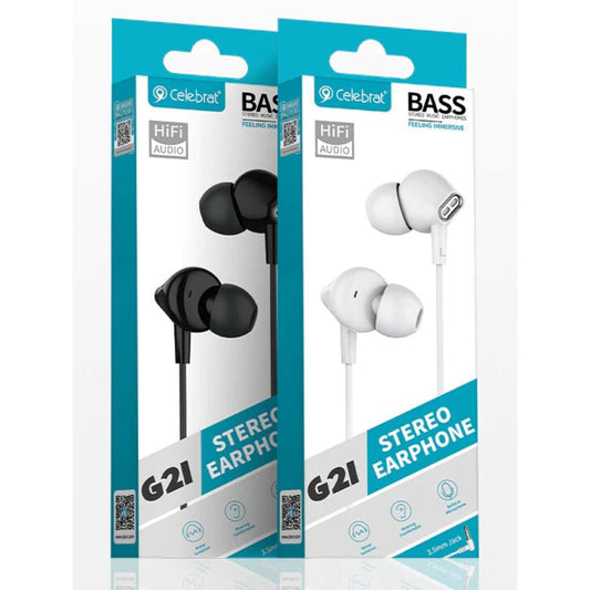 Celebrat G21 fones de ouvido estéreo com microfone para conector de 3,5 mm