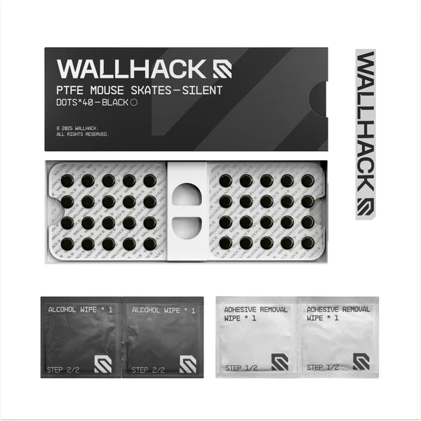 Wallhack Dot Silent Skates| UHMW-PE | PTFE | Skates Silenciosos e de Alto Desempenho para Rato Gaming