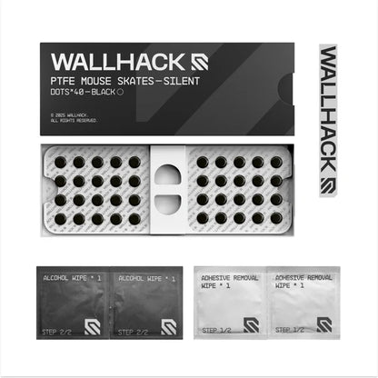 Wallhack Dot Silent Skates| UHMW-PE | PTFE | Skates Silenciosos e de Alto Desempenho para Rato Gaming