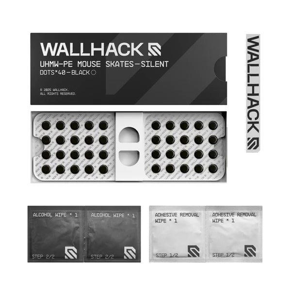 Wallhack Dot Silent Skates| UHMW-PE | PTFE | Skates Silenciosos e de Alto Desempenho para Rato Gaming