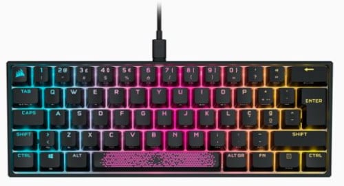 Teclado Corsair K65 Mini 60% Rgb Cherry MX Red Mecânico