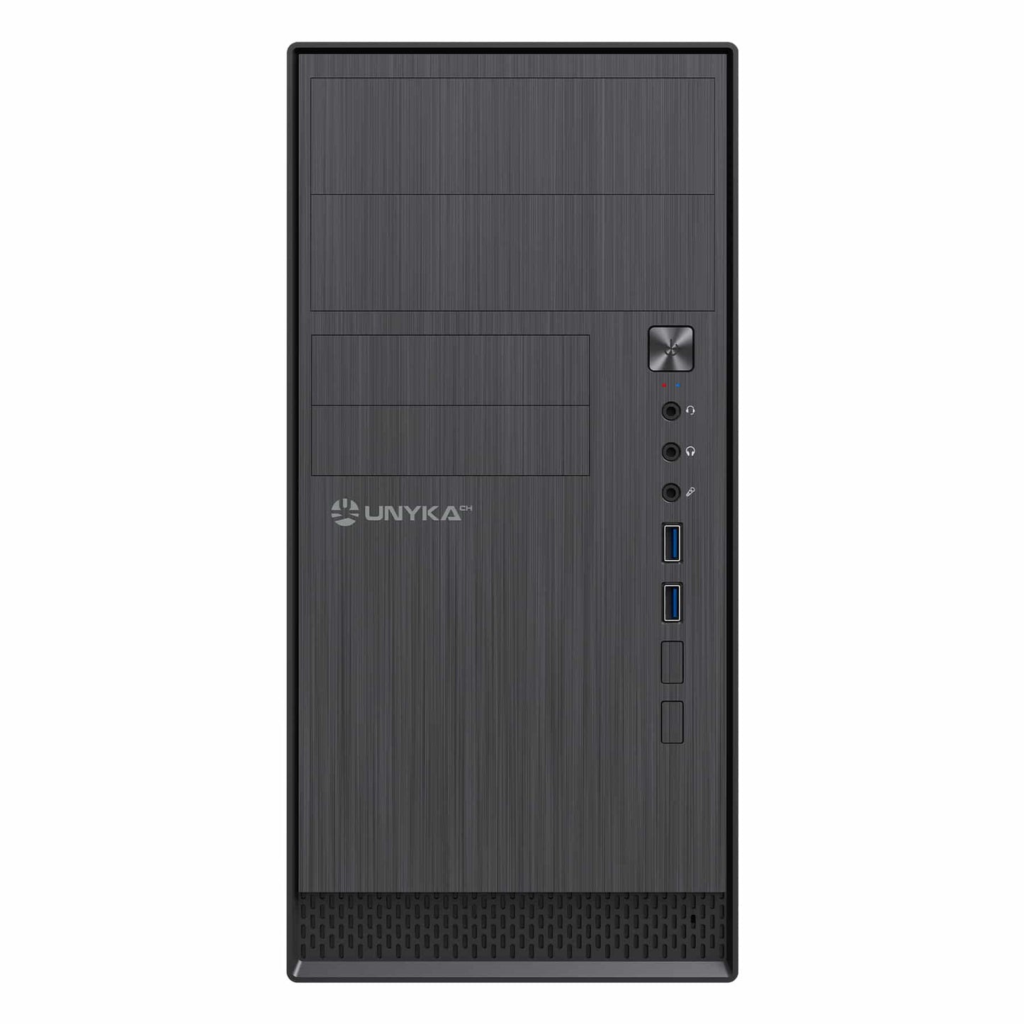 Caixa Micro ATX Unykach Aero C12 V1  com Leitor Cartões SD e Audio Preta