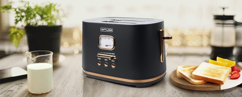 Torradeira Muse MS-130BC Vintage 2 Tostas  Acobreado Preto Cozinha   CASA