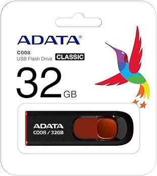 FLASH MEMORY 32GB USB2 ADATA C008 BLACK/RED