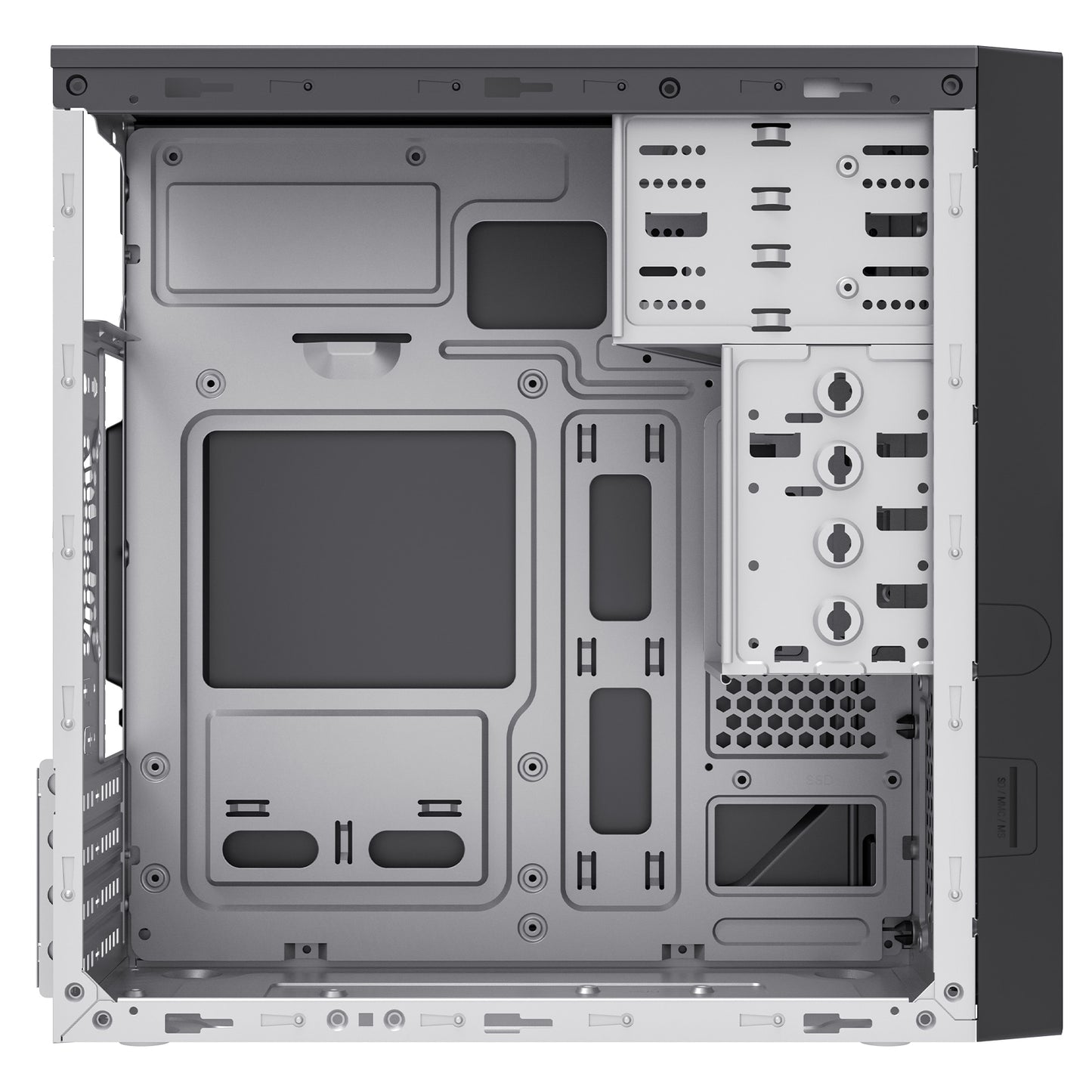 Caixa Micro ATX Unykach Aero C12 V1  com Leitor Cartões SD e Audio Preta
