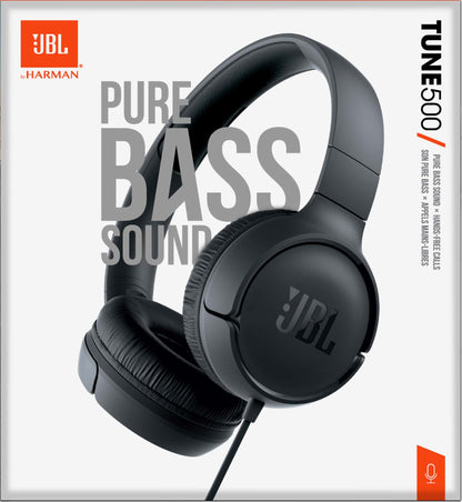 Auscultadores JBL Tune 500 Com Microfone Jack 3.5  Preto