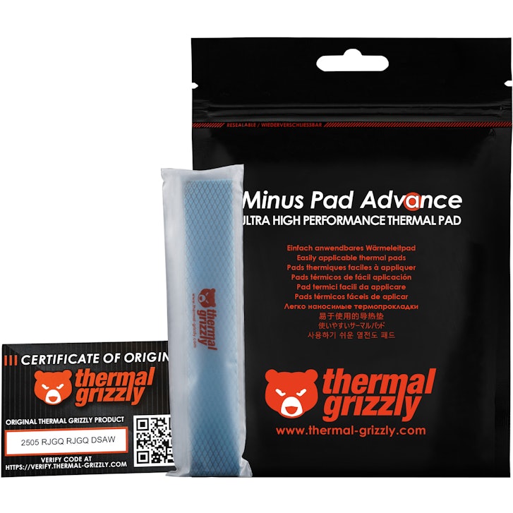 Thermal Pad Thermal Grizzly Minus Pad Advance 120x20x1.5 mm(Pack 4)