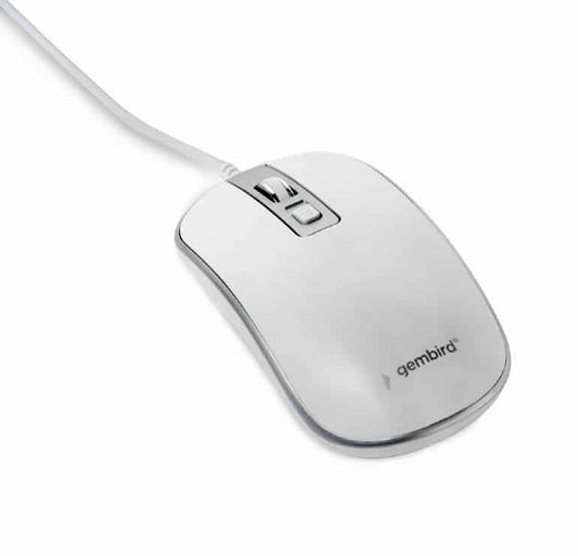 Rato Gembird USB 2.0 1200Dpi Branco/Cinza