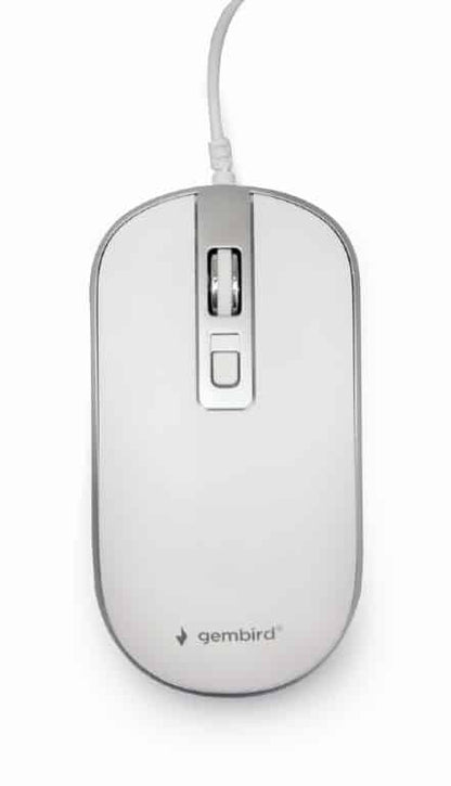 Rato Gembird USB 2.0 1200Dpi Branco/Cinza