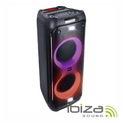 Coluna Amplificada 2x10" 1200W USB/SD/AUX/BT LED TWS IBIZA