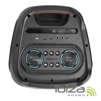 Coluna Amplificada 2x10" 1200W USB/SD/AUX/BT LED TWS IBIZA
