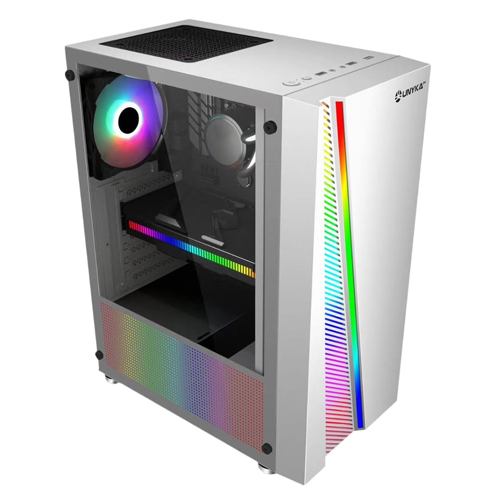 Caixa Gaming Atx Glayze RGB*1  Branca