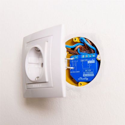 Shelly 1 Plus - Módulo para Interruptor de 1 canal ou Portão de Garagem WiFi/BT