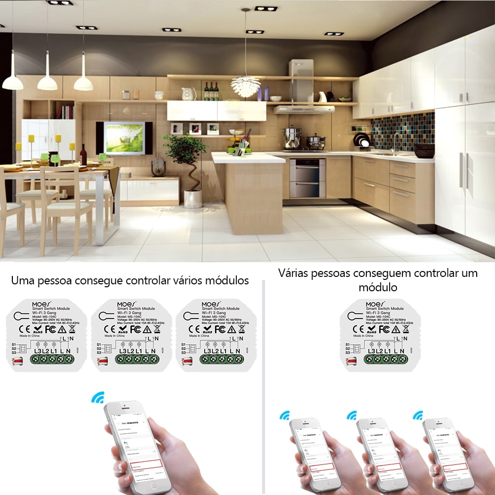 Módulo 3 canais Wi-Fi + Bluetooth DO4
