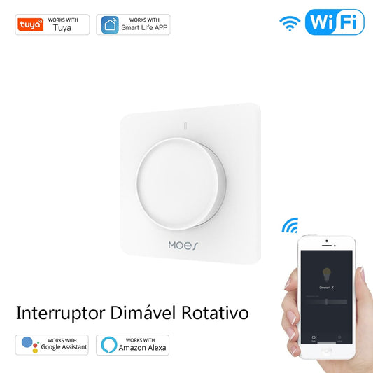 Interruptor Dimmer Rotativo Wi-Fi + RF433 DO3