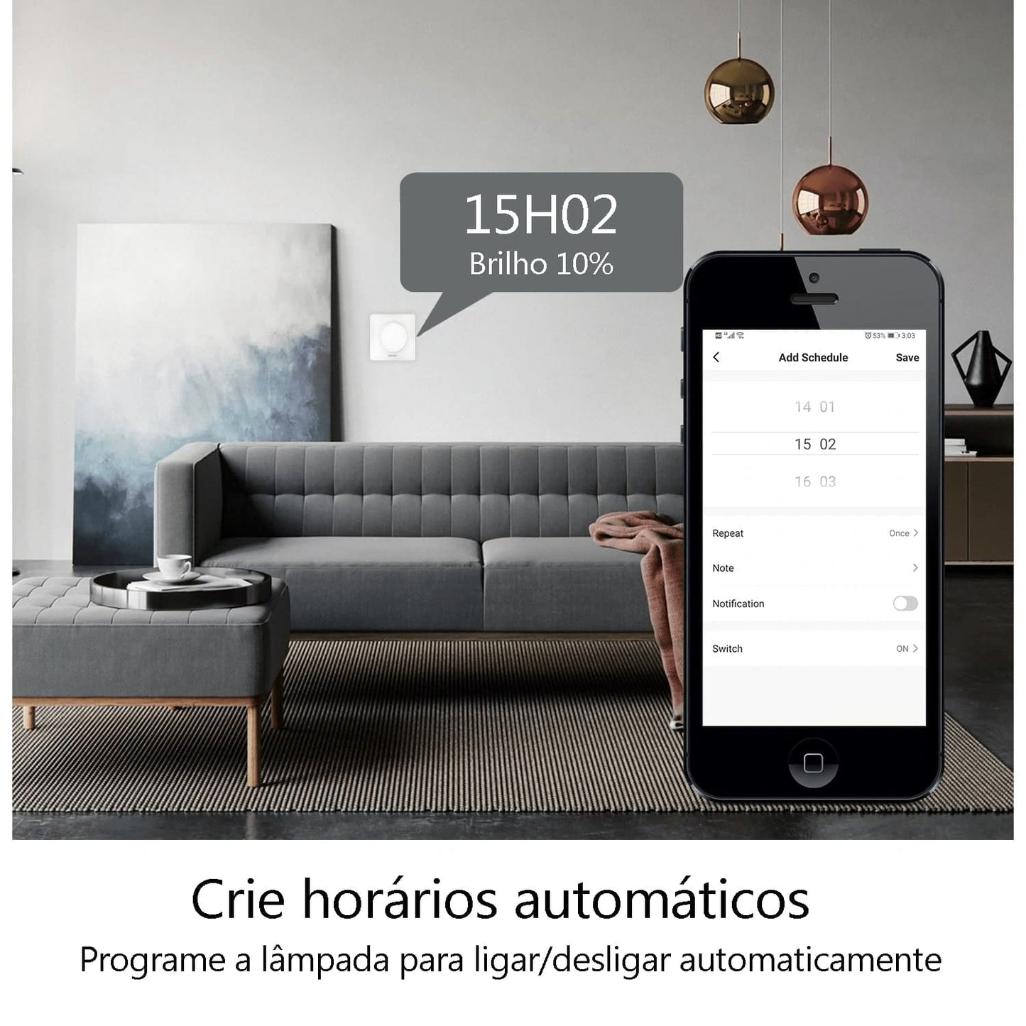 Interruptor Dimmer Rotativo Wi-Fi + RF433 DO3