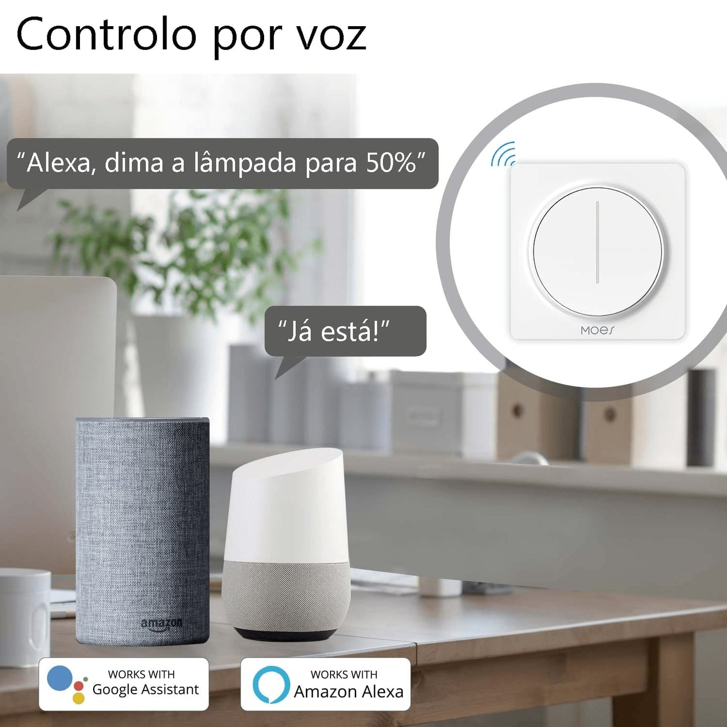 Interruptor Dimmer Touch Wi-Fi + RF433 DO3